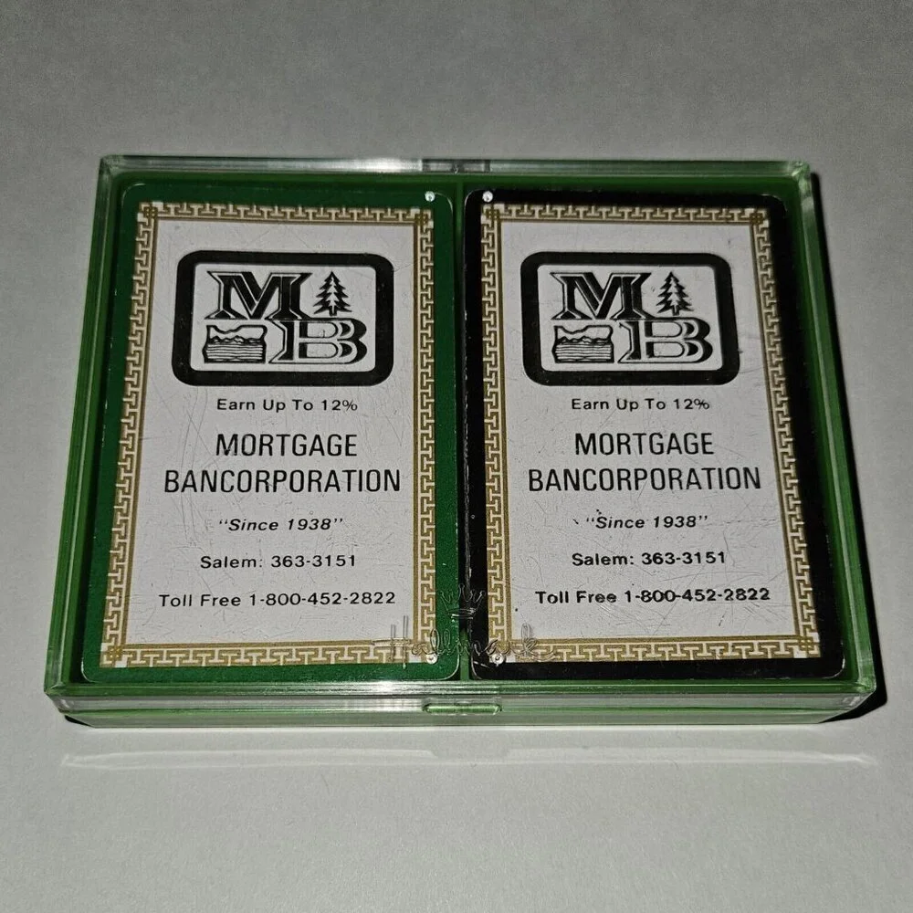 2 VTG Decks Playing Cards Mortgage Bancorporation Bank Salem Oregon READ